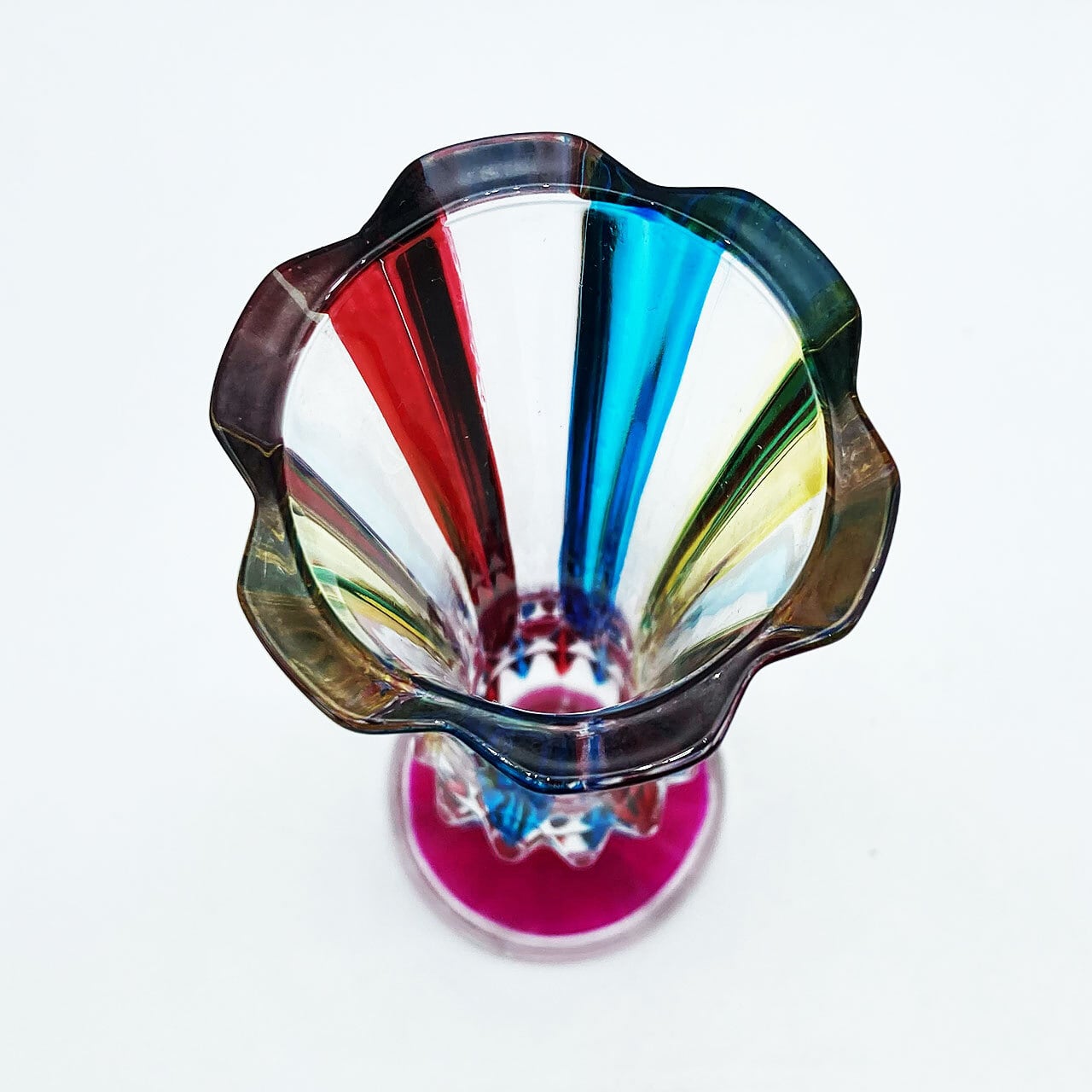 ベネチアングラス ムラノ イタリア カラフルベース 花瓶 ヴェネチア