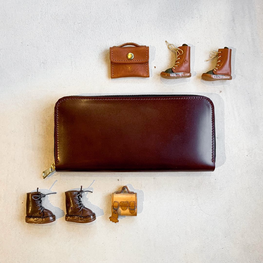 コードバン長財布ラウンドジップ（ダークブラウン） | LEATHER CRAFT C/Rem