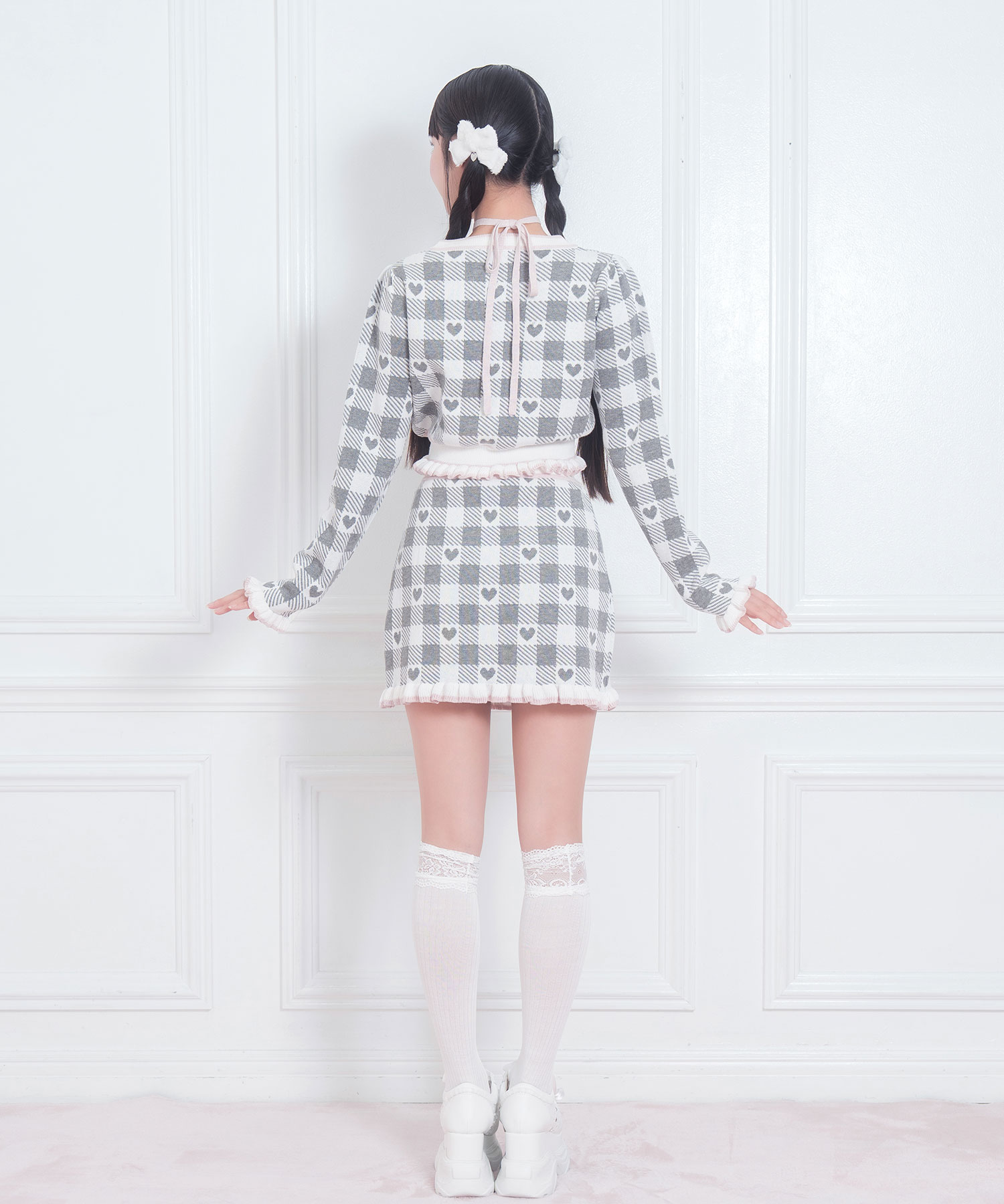 ハートギンガムチェックニットセットアップ – BUNNY APARTMENT