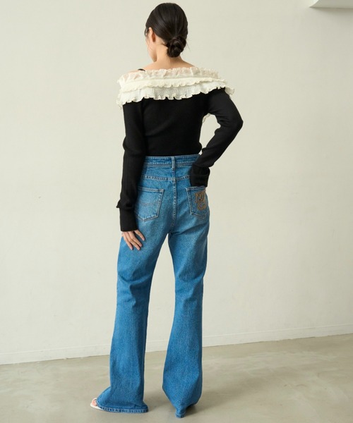 SNIDEL（スナイデル）の「プリーツドッキングプルオーバー（ニット