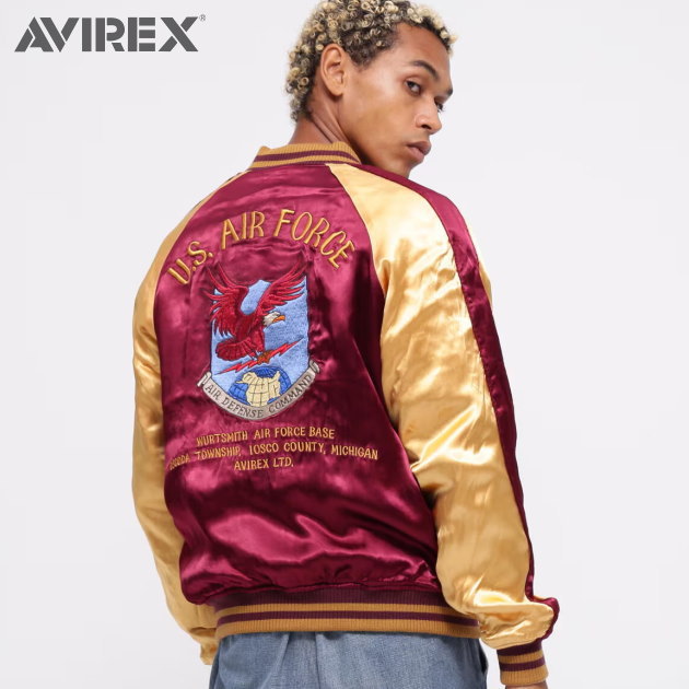 AVIREX スカジャン エアパワー・ドラゴン刺繍 AVIREX アヴィレックス スカジャン 虎 龍 刺繍 フライトジャケット