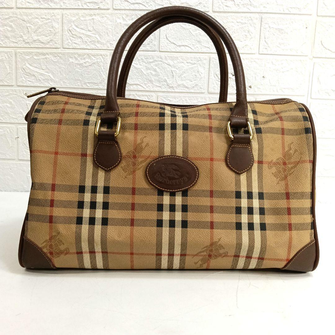 Burberrys チェック柄 ボストンバッグ上19 大容量】 Burberrys バーバリー ボストンバッグ チェックビンテージ 鍵